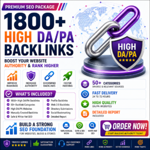 1800+ High DA/PA Backlinks Package
